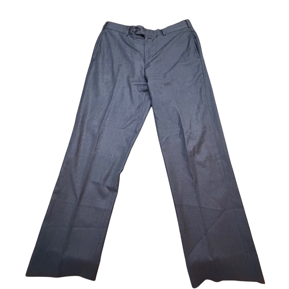 Brooks Brothers Fitzgerald Mens Dress Pants Charcoal Gray Wool Blend W34 L29